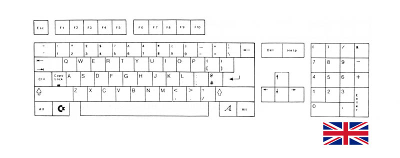 Teclado Inglés Amiga 500
