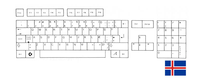 Teclado Islandés Amiga 500
