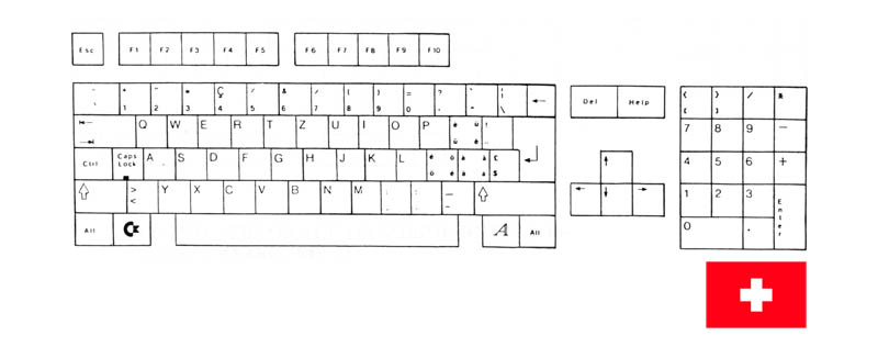 Teclado Suizo Amiga 500