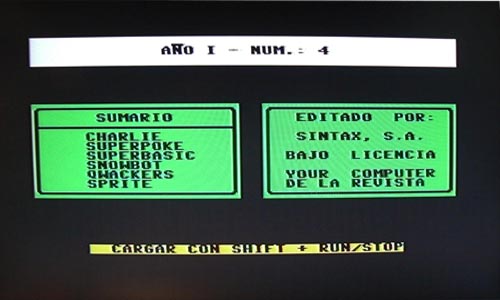 Pantalla presentación your computer 4 - Commodore