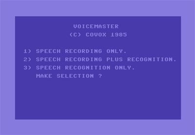 Voice Master funcionando en Commodore 64