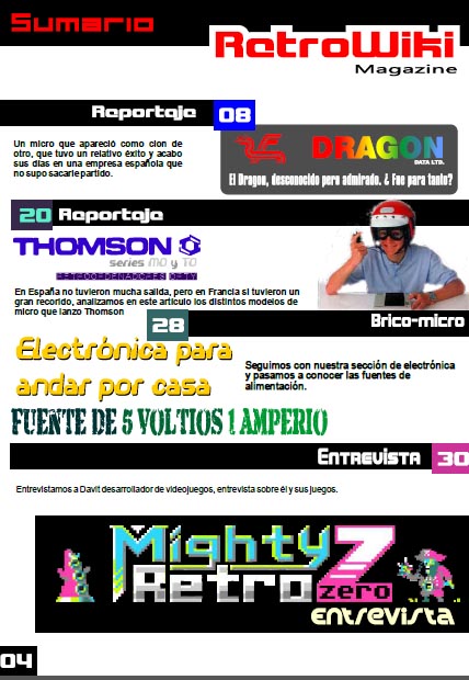 Sumario Retrowiki magazine 10 - 1
